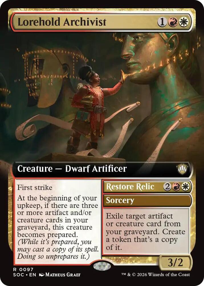 Lorehold Archivist // Restore Relic 97 (Commander: Secrets of Strixhaven)  - Extended Art | Good Games Modbury