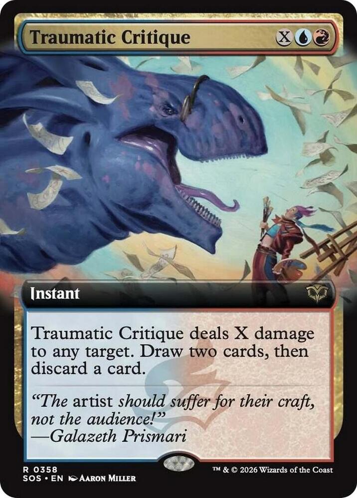 Traumatic Critique 358 (Secrets of Strixhaven)  - Extended Art Foil | Good Games Modbury