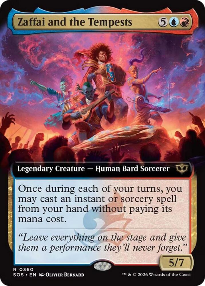 Zaffai and the Tempests 360 (Secrets of Strixhaven)  - Extended Art Foil | Good Games Modbury