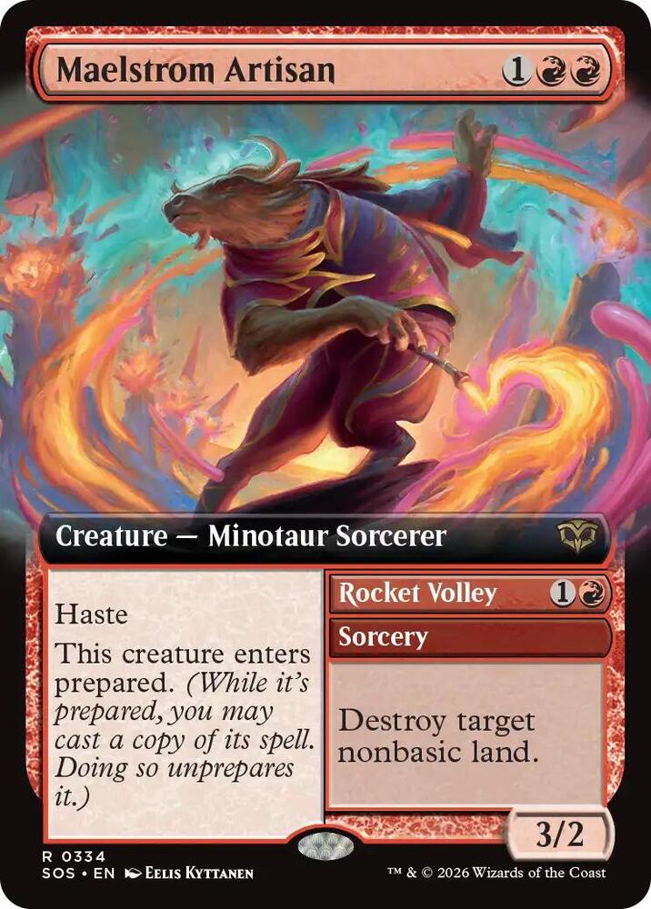 Maelstrom Artisan // Rocket Volley 334 (Secrets of Strixhaven)  - Extended Art | Good Games Modbury