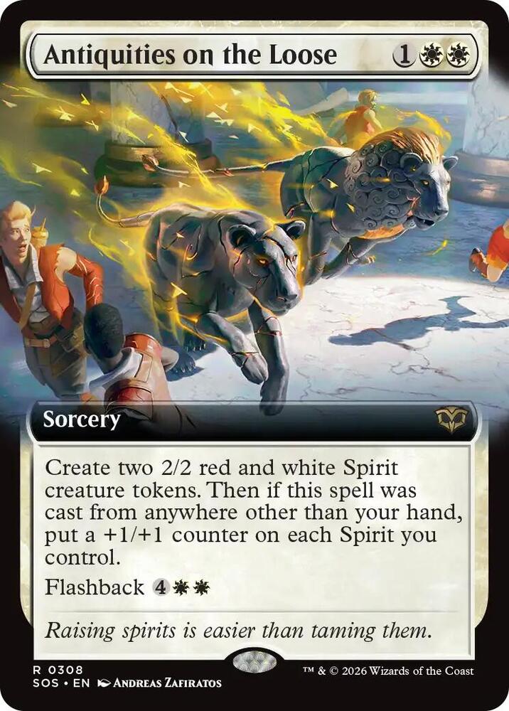 Antiquities on the Loose Extended Art 308 (Secrets of Strixhaven)  - Extended Art Foil | Good Games Modbury