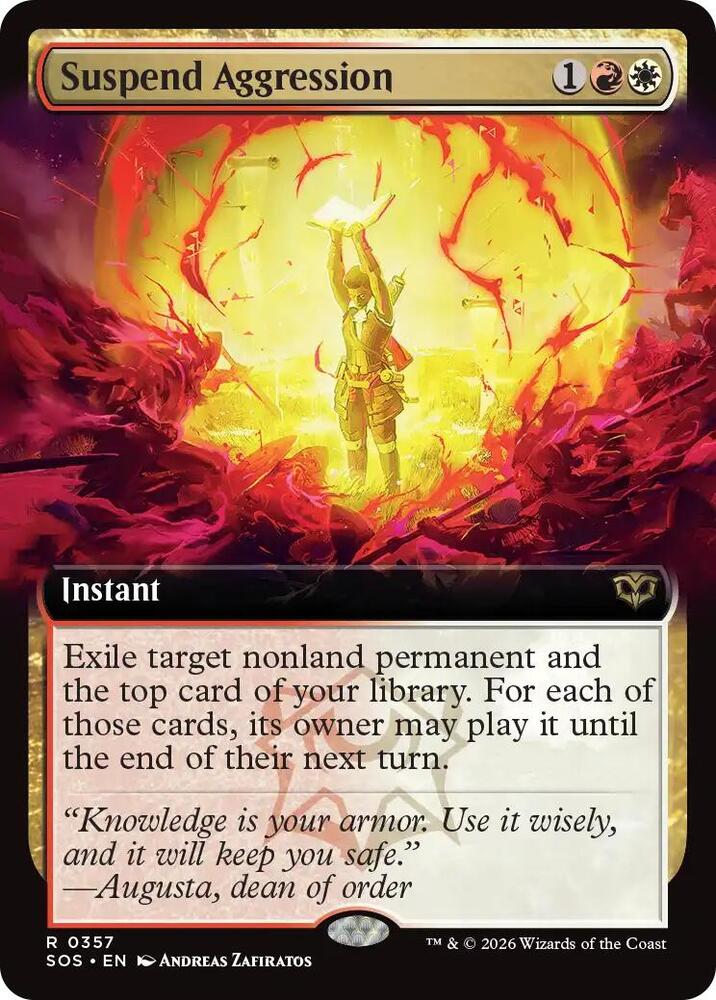 Suspend Aggression 357 (Secrets of Strixhaven)  - Extended Art Foil | Good Games Modbury
