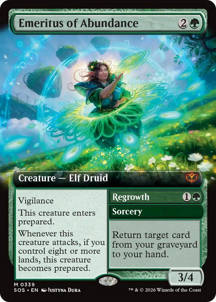 Emeritus of Abundance // Regrowth 339 (Secrets of Strixhaven)  - Extended Art Foil | Good Games Modbury