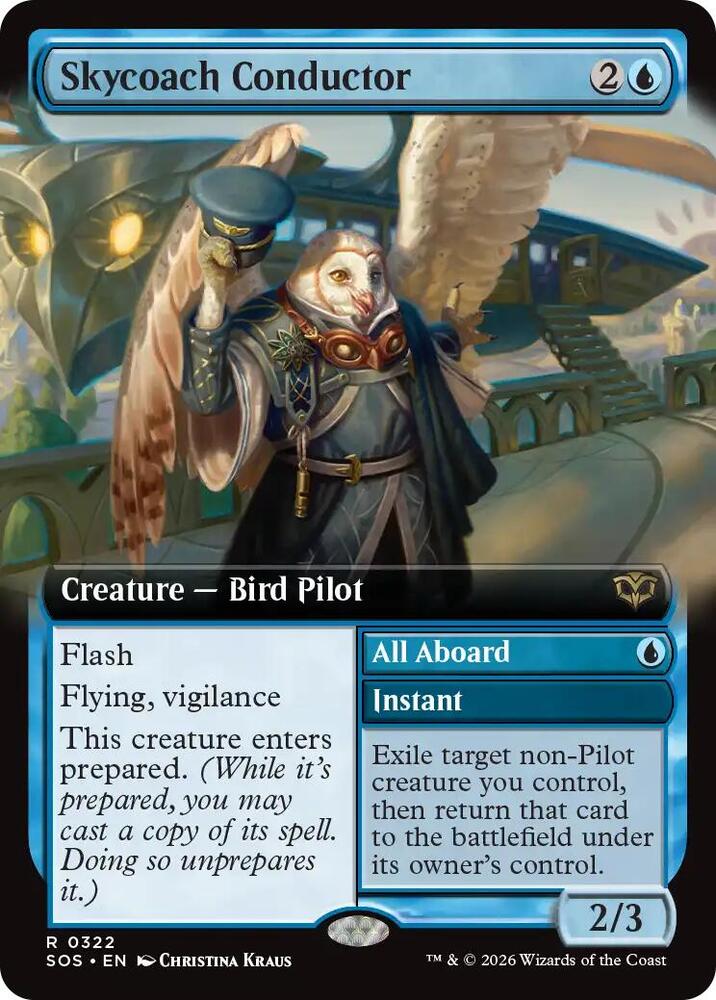 Skycoach Conductor // All Aboard 322 (Secrets of Strixhaven)  - Extended Art Foil | Good Games Modbury