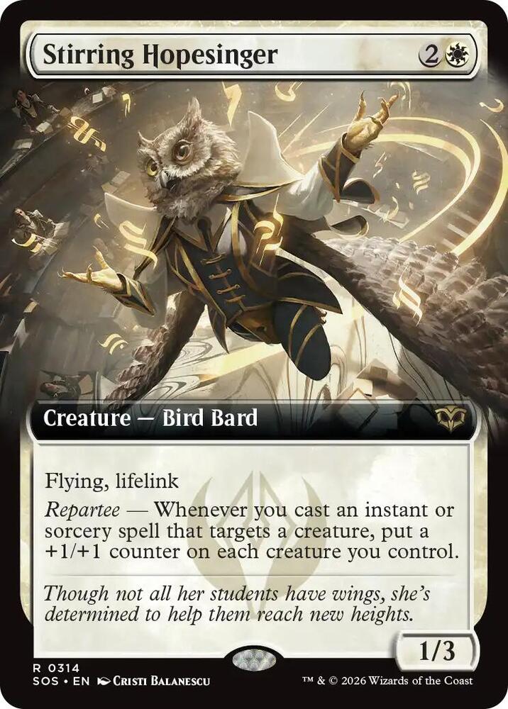 Stirring Hopesinger 314 (Secrets of Strixhaven)  - Extended Art Foil | Good Games Modbury