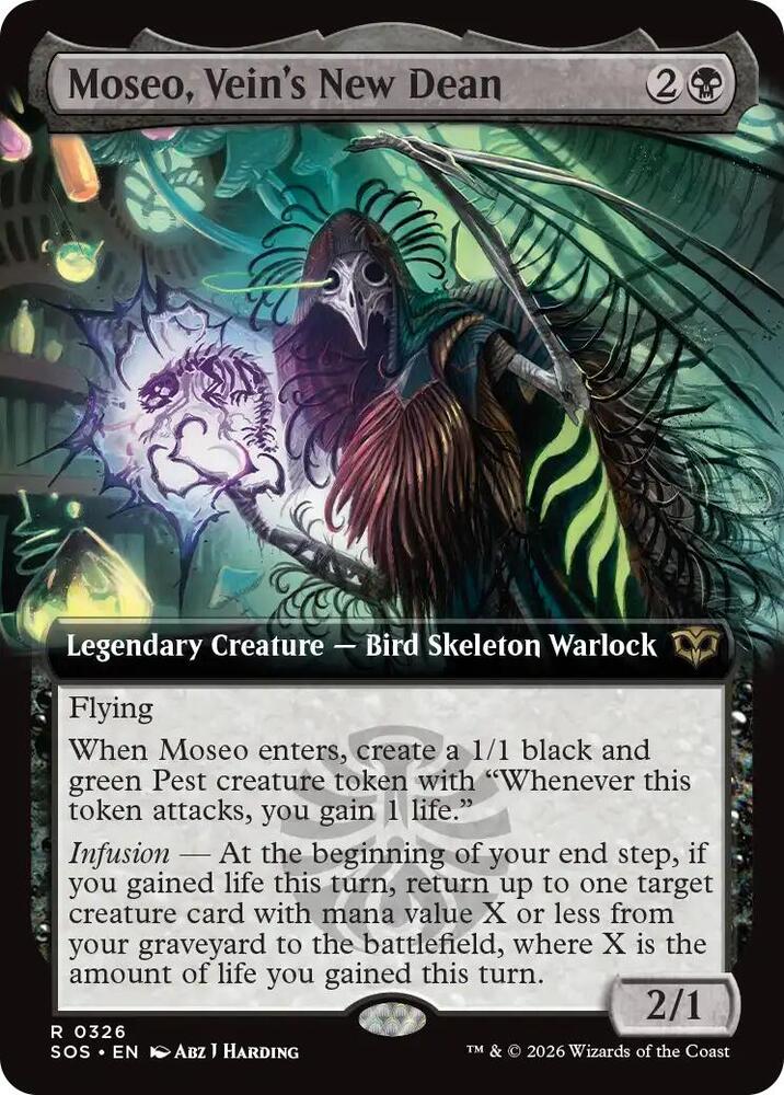 Moseo, Vein's New Dean 326 (Secrets of Strixhaven)  - Extended Art | Good Games Modbury