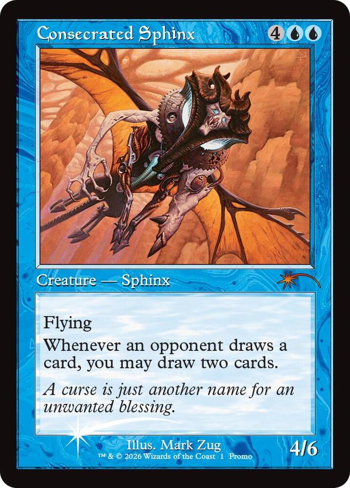 Consecrated Sphinx Retro Frame 1 (MagicFest Cards)  - Foil | Good Games Modbury