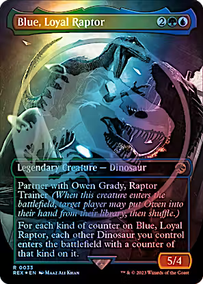 Blue, Loyal Raptor 33/26 (Universes Beyond: Jurassic World Collection)  - Borderless Emblem Foil | Good Games Modbury