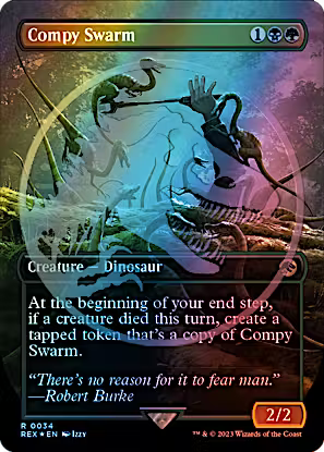 Compy Swarm 34/26 (Universes Beyond: Jurassic World Collection)  - Borderless Emblem Foil | Good Games Modbury