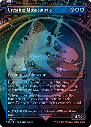 Cresting Mosasaurus 28/26 (Universes Beyond: Jurassic World Collection)  - Borderless Emblem Foil | Good Games Modbury