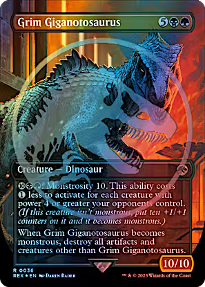 Grim Giganotosaurus 36/26 (Universes Beyond: Jurassic World Collection)  - Borderless Emblem Foil | Good Games Modbury