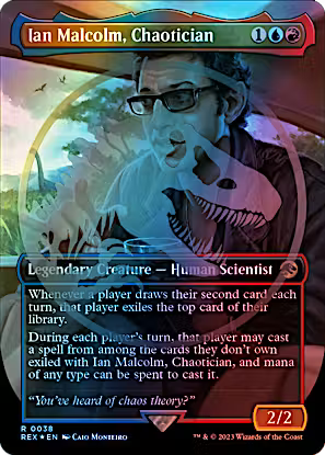 Ian Malcolm, Chaotician 38/26 (Universes Beyond: Jurassic World Collection)  - Borderless Emblem Foil | Good Games Modbury
