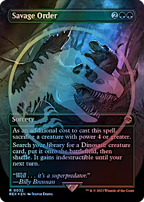 Savage Order 32/26 (Universes Beyond: Jurassic World Collection)  - Borderless Emblem Foil | Good Games Modbury
