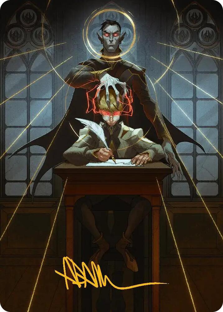 Vampiric Tutor Art Card Gold Stamped Signature 45 (Art Series: Secrets of Strixhaven)  | Good Games Modbury