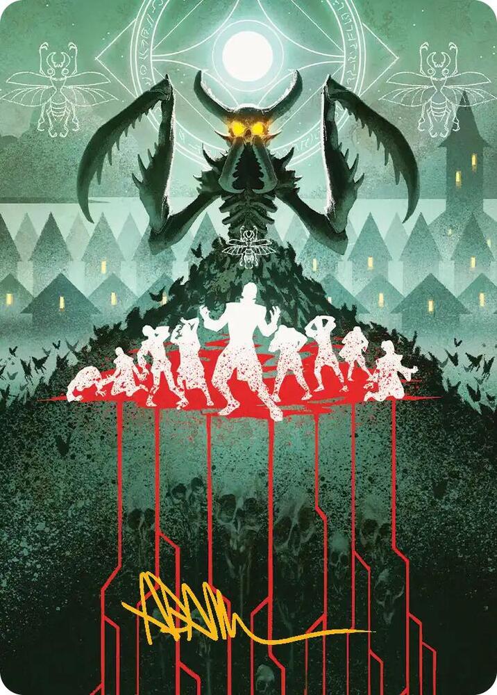 Feed the Swarm Art Card Gold Stamped Signature 44 (Art Series: Secrets of Strixhaven)  | Good Games Modbury