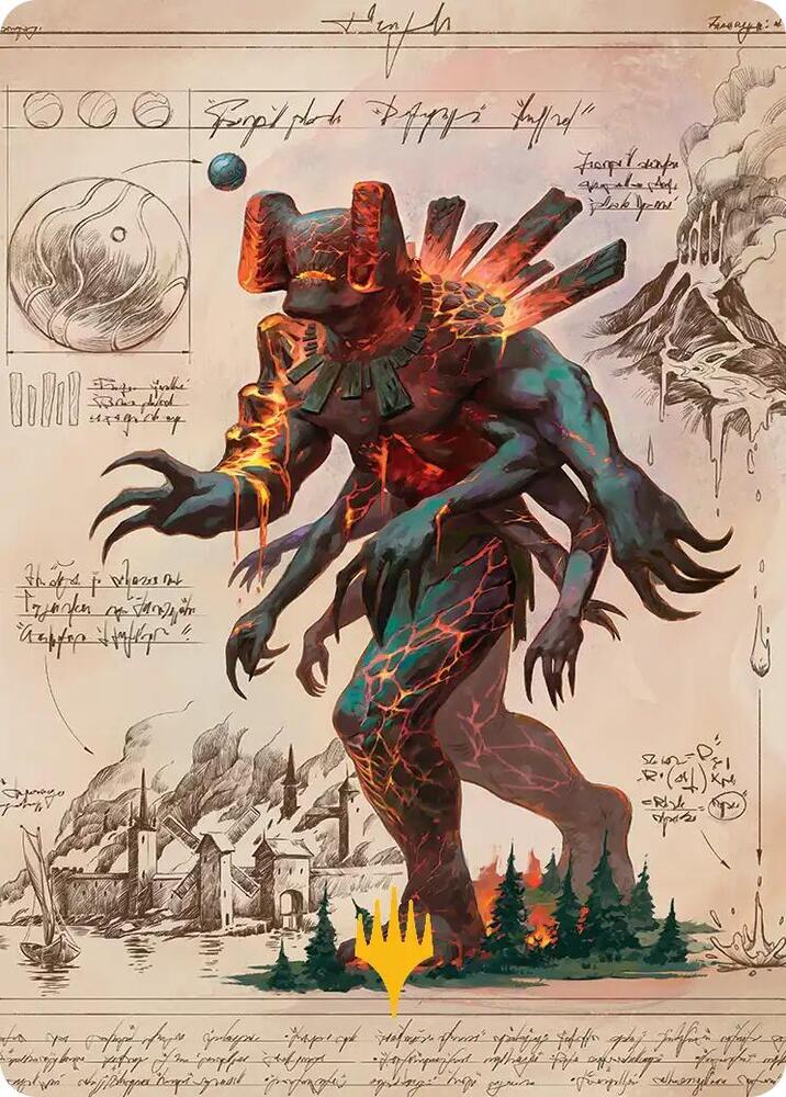Magmablood Archaic Art Card Gold Stamped Planeswalker Symbol 31 (Art Series: Secrets of Strixhaven)  | Good Games Modbury