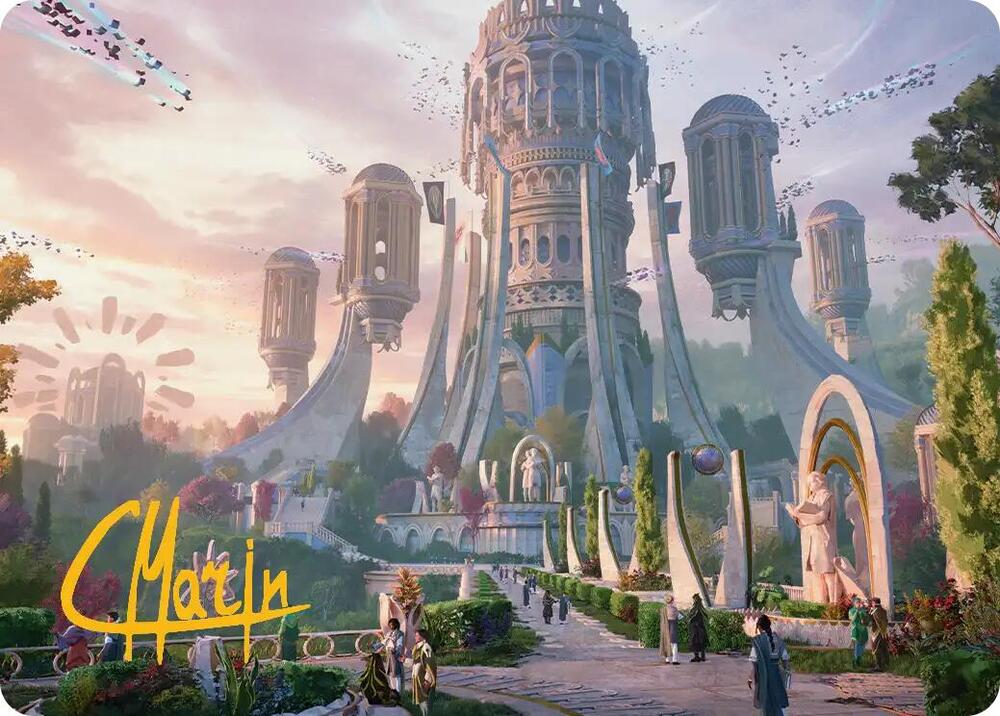 Command Tower Art Card Gold Stamped Signature 39 (Art Series: Secrets of Strixhaven)  | Good Games Modbury