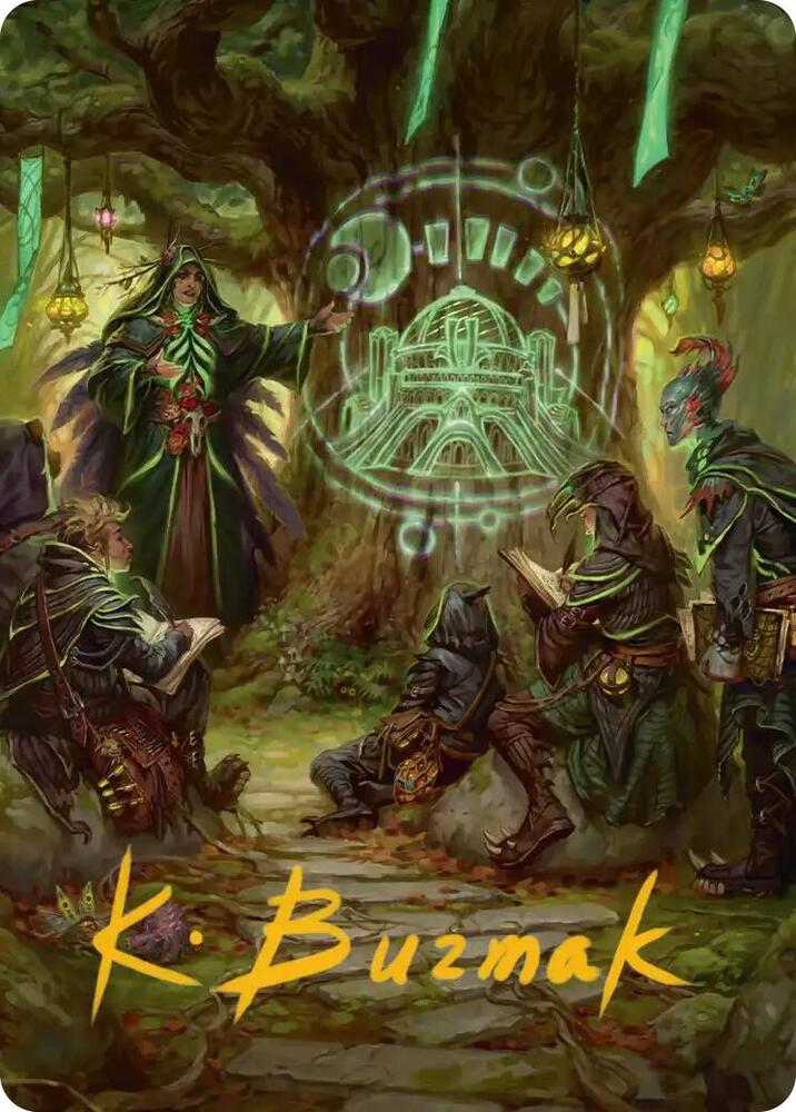Sylvan Library Art Card Gold Stamped Signature 42 (Art Series: Secrets of Strixhaven)  | Good Games Modbury