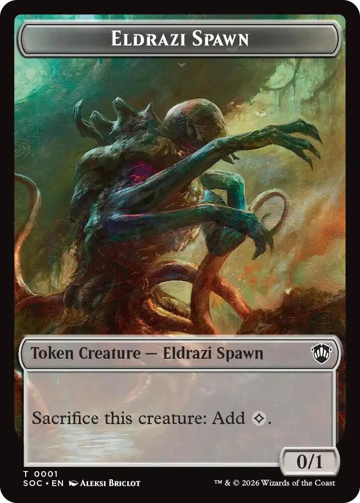 Eldrazi Spawn Worm Double Sided Token 1 // 26 (Commander: Secrets of Strixhaven)  - Foil | Good Games Modbury