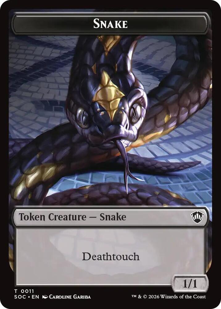 Snake Zombie Double Sided Token 11 // 12 (Commander: Secrets of Strixhaven)  - Foil | Good Games Modbury