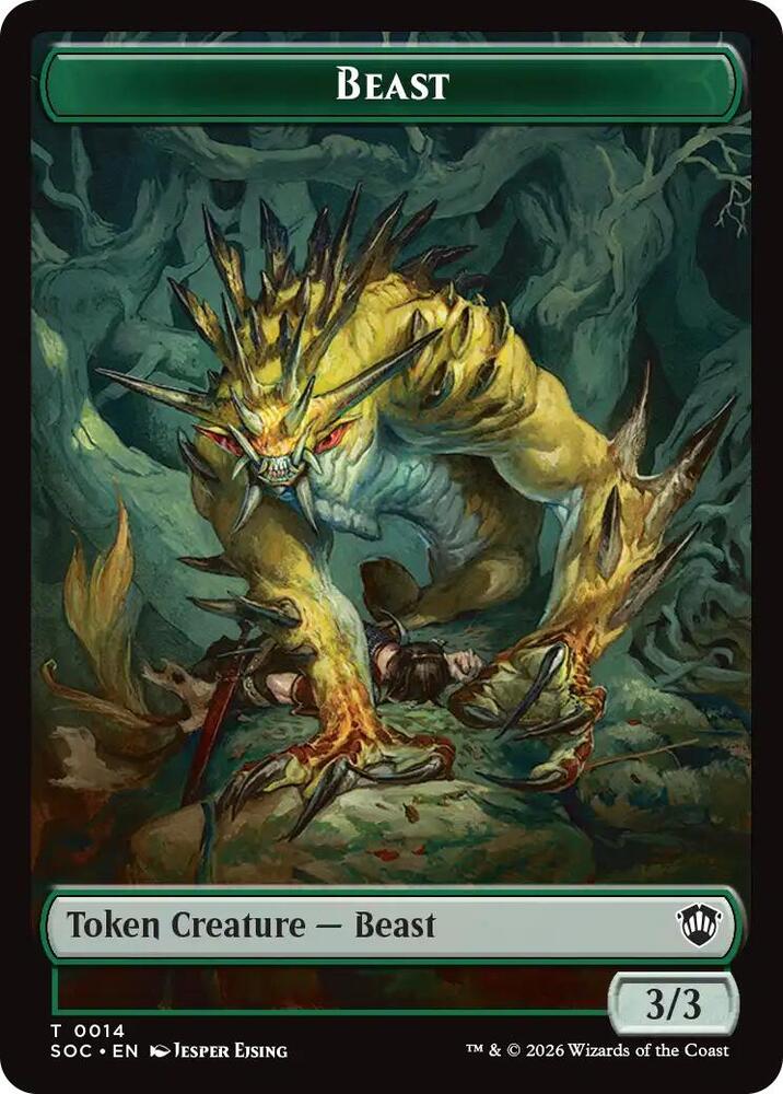 Beast Fractal 0004 Double Sided Token 14 // 4 (Commander: Secrets of Strixhaven)  | Good Games Modbury