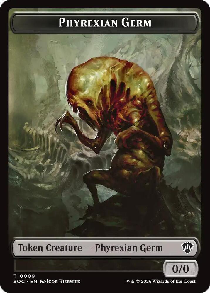 Phyrexian Germ Treasure Double Sided Token 9 // 12 (Commander: Secrets of Strixhaven)  | Good Games Modbury