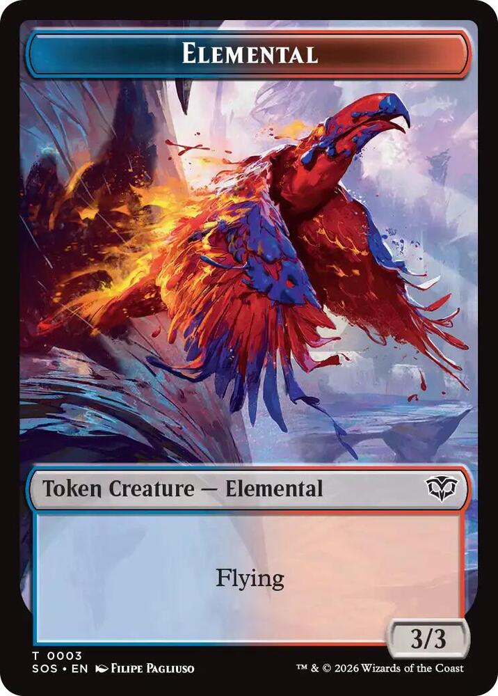 Elemental 0003 Treasure Double Sided Token 3 // 12 (Secrets of Strixhaven)  - Foil | Good Games Modbury