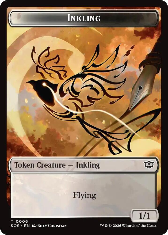 Inkling 0006 Spirit 0010 Double Sided Token 6 // 10 (Secrets of Strixhaven)  - Foil | Good Games Modbury