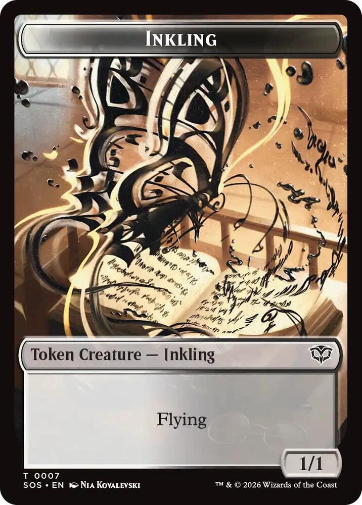 Inkling 0007 Spirit 0011 Double Sided Token 7 // 11 (Secrets of Strixhaven)  - Foil | Good Games Modbury