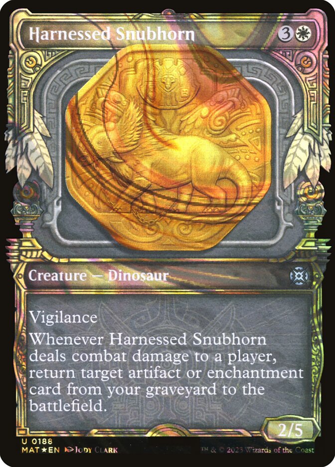 Harnessed Snubhorn 188/50 (March of the Machine: The Aftermath)  - Showcase Halo Foil | Good Games Modbury
