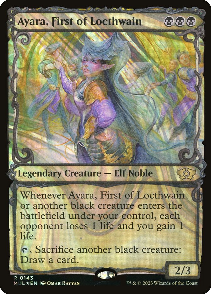 Ayara, First of Locthwain 143/65 (March of the Machine: Multiverse Legends)  - Showcase Halo Foil | Good Games Modbury