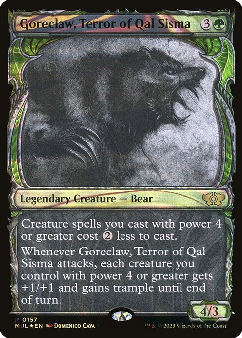 Goreclaw, Terror of Qal Sisma 157/65 (March of the Machine: Multiverse Legends)  - Showcase Halo Foil | Good Games Modbury