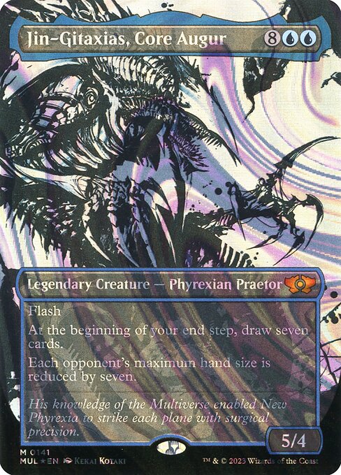 Jin-Gitaxias, Core Augur 141/65 (March of the Machine: Multiverse Legends)  - Borderless Halo Foil | Good Games Modbury