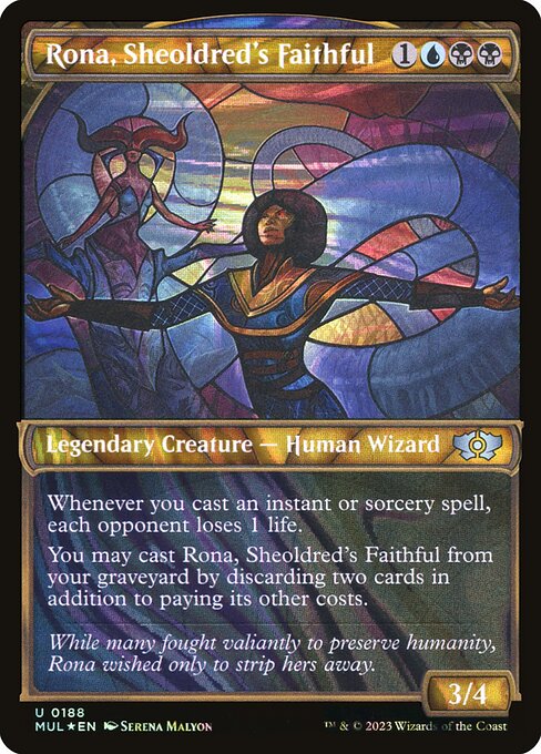 Rona, Sheoldred's Faithful 188/65 (March of the Machine: Multiverse Legends)  - Showcase Halo Foil | Good Games Modbury