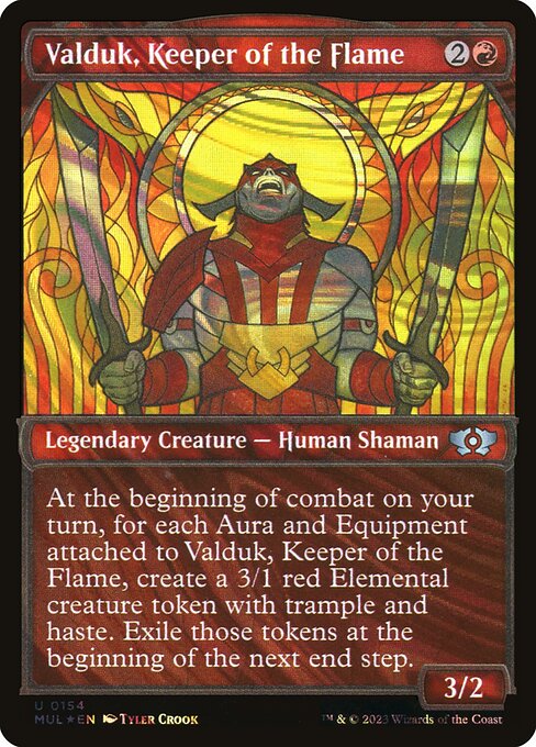 Valduk, Keeper of the Flame 154/65 (March of the Machine: Multiverse Legends)  - Showcase Halo Foil | Good Games Modbury