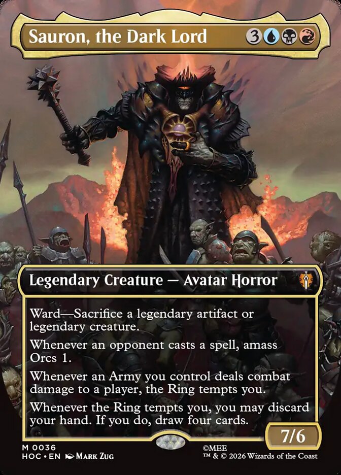 Sauron, the Dark Lord 36 (The Hobbit: Eternal-Legal)  - Borderless Foil | Good Games Modbury