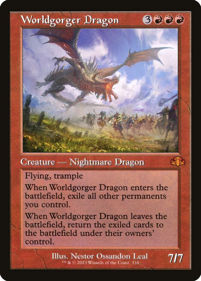Worldgorger Dragon 334 (Dominaria Remastered)  - Retro | Good Games Modbury