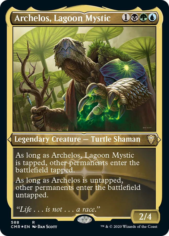 Archelos, Lagoon Mystic 588 (Commander Legends)  - Etched Foil | Good Games Modbury