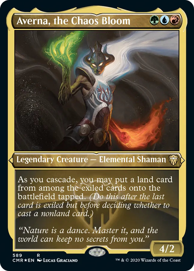 Averna, the Chaos Bloom 589 (Commander Legends)  - Etched Foil | Good Games Modbury