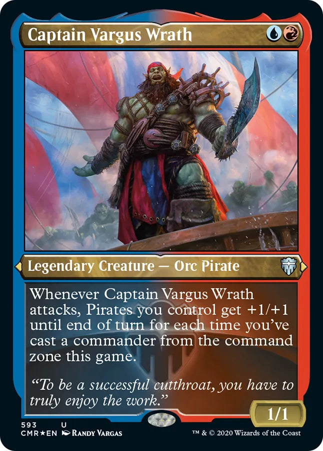 Captain Vargus Wrath 593 (Commander Legends)  - Etched Foil | Good Games Modbury