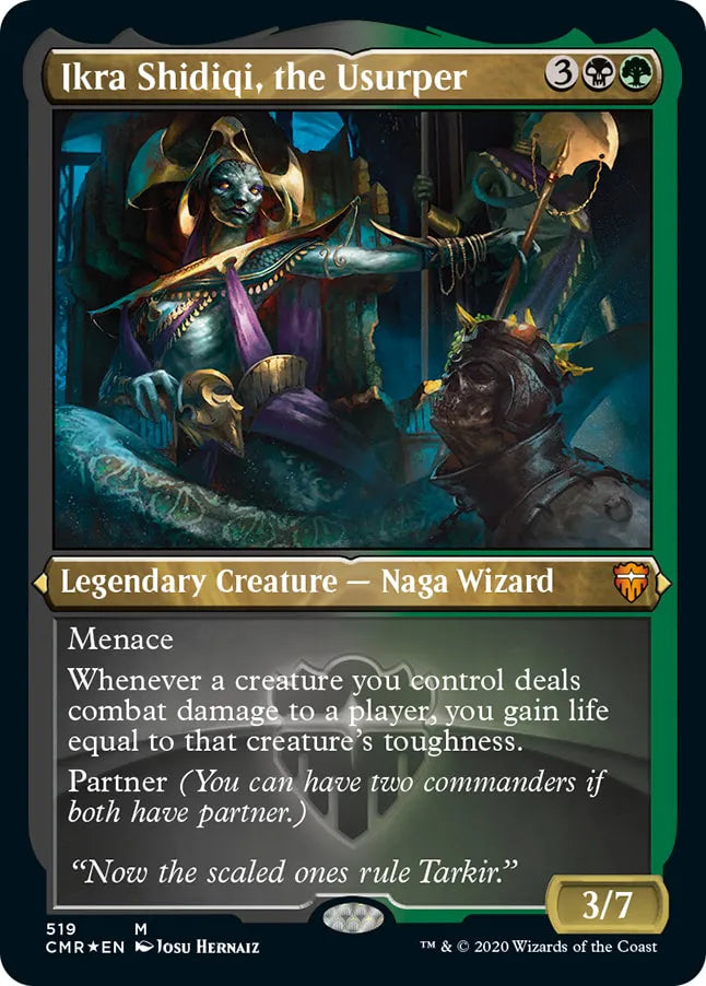 Ikra Shidiqi, the Usurper 519 (Commander Legends)  - Etched Foil | Good Games Modbury