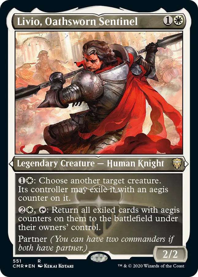 Livio, Oathsworn Sentinel 551 (Commander Legends)  - Etched Foil | Good Games Modbury