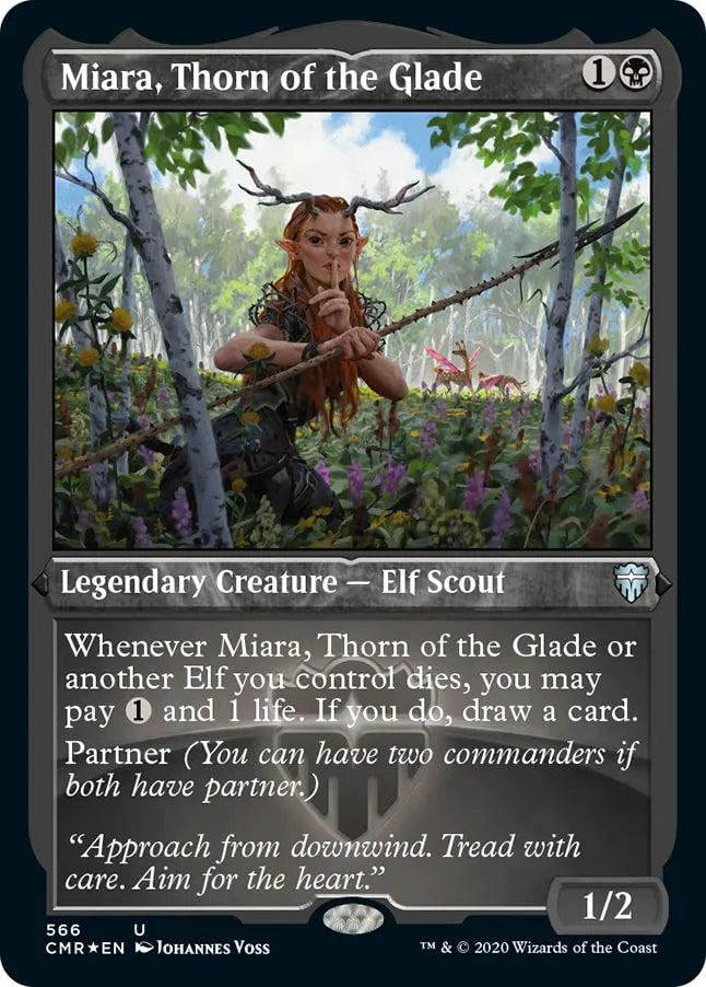 Miara, Thorn of the Glade 566 (Commander Legends)  - Etched Foil | Good Games Modbury