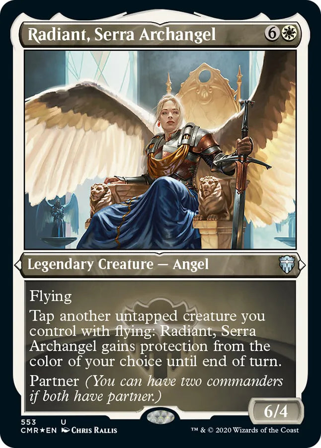 Radiant, Serra Archangel 553 (Commander Legends)  - Etched Foil | Good Games Modbury