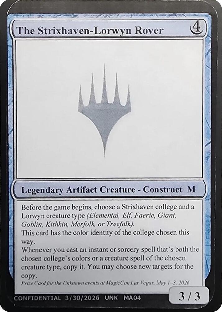 The Strixhaven Lorwyn Rover  (Un-Known Event Playtest Cards)  | Good Games Modbury