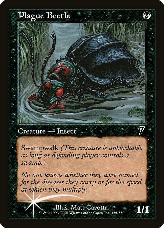 Plague Beetle 155★/350 (7th Edition)  - Foil | Good Games Modbury