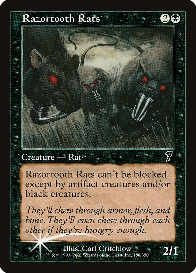 Razortooth Rats 158★/350 (7th Edition)  - Foil | Good Games Modbury