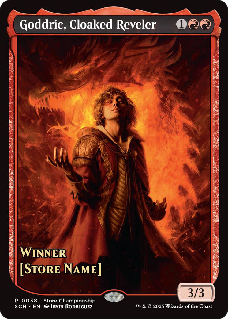 Goddric, Cloaked Reveler (Store Stamped) 38/49 (Game Day & Store Championship Promos)  - Textless | Good Games Modbury