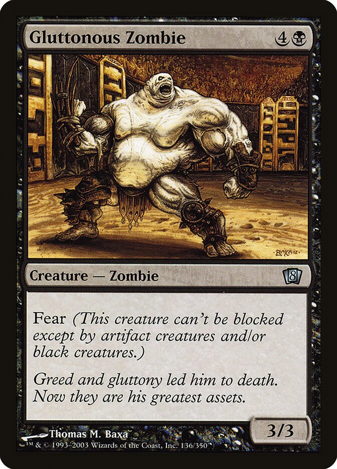 Gluttonous Zombie 136/350 (8th Edition)  - Foil | Good Games Modbury