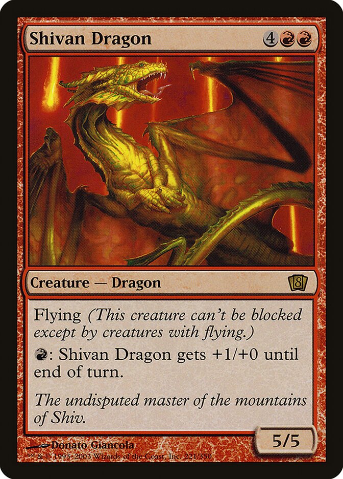 Shivan Dragon 221★/350 (8th Edition)  - Foil | Good Games Modbury